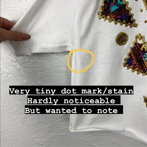 Vintage 80s/90s appliqué crop top size Small - Picture 9 of 10